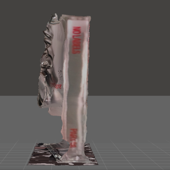 The slide of my 'No Labels' album, it retained the words but looks a bit melted.